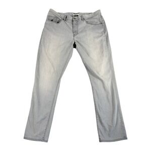 Travis Mathew Straight Leg Jeans Men 38 Light Gray Faded Cotton Stretch Everyday